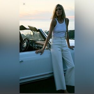 Zara marine straight jean off-white size 4 NWT